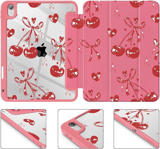 Mektron Case for 2026 iPad Air 11 inch M4 8th (M3 2025 7th /M2 2024 6th) Compatible with iPad Air 10.9 (2022 5th Gen /2020 4th Gen) Shockproof Clear Shell Blue Bows &amp Flowers