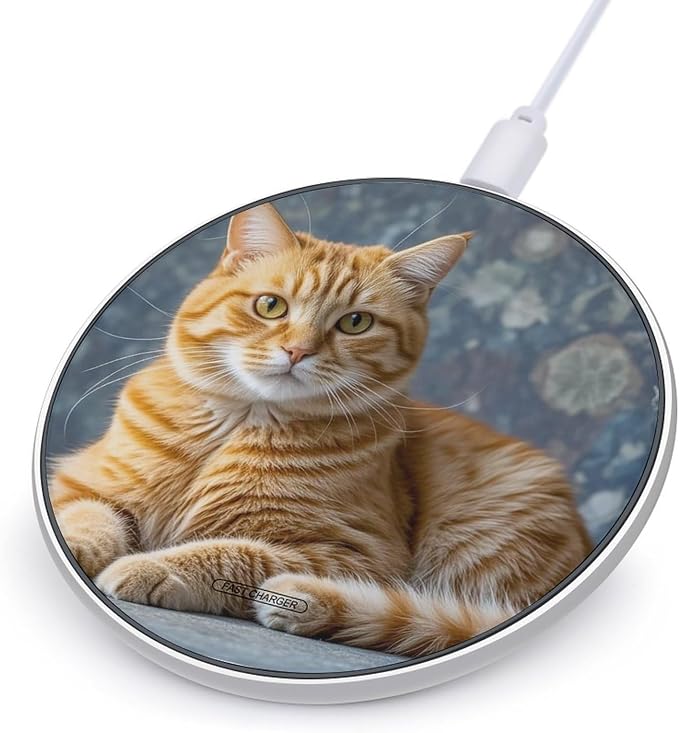 Cat Wireless Charger 10W Portable Fast Wireless Charging Pad Compatible with Phone Slim Charging Station Lightweight Charger Mat Charging Block for Travel Home Office