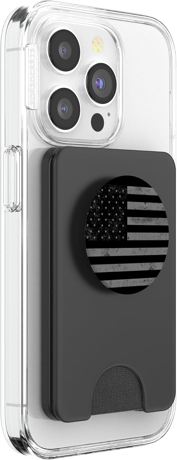 Grey US American Flag Cool Vintage Ensign Patriot Gift PopSockets Adhesive PopGrip