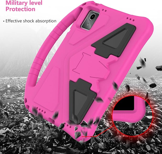 YRH for Moto Pad 2026 Case 11'' Kids EVA Shockproof Tablet Cover with Stand Handle Black