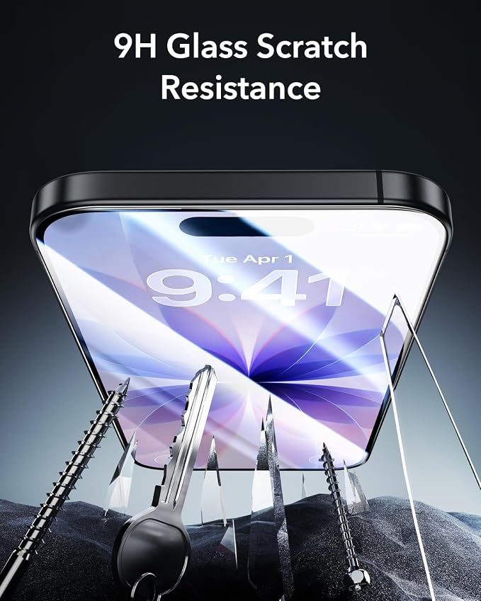 ESR 3 Pack for iPhone 14 Plus/13 Pro Max Screen Protector Armorite | 7X Impact Absorption 9H+ Tempered Glass Easy One-Pull Installation Full-Coverage Protection UltraFit Tray Bubble-Free