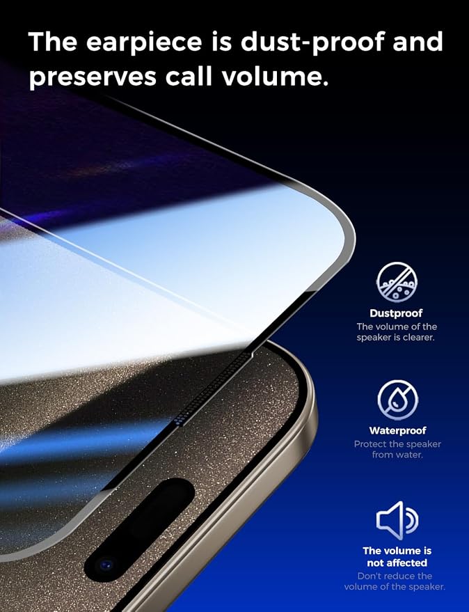 MAGIC JOHN 2 Pack for iPhone 15 Pro Max 6.7 inch Tempered Glass Screen Protector Auto Dust-Elimination Installation Bubble Free Dynamic Island Compatible HD Clear Easy Installation