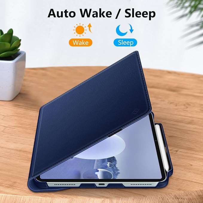 Fintie Rotating Case for iPad Air 13-inch M4/M3/M2 (2026/2025/2024) | 360° Swivel Stand Landscape &amp Portrait Viewing Shockproof Protective Cover Pencil Holder Auto Sleep/Wake Black