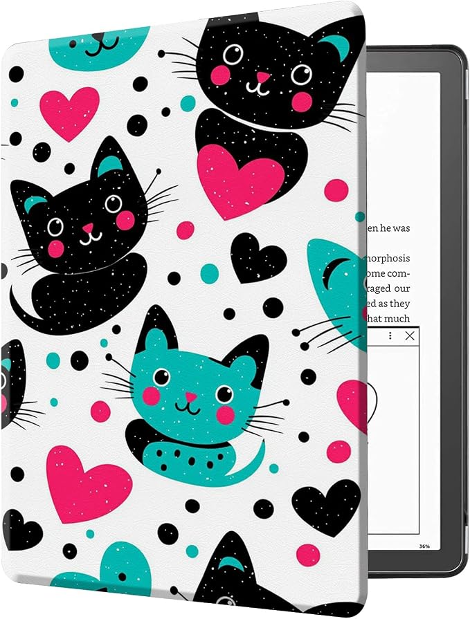 Case for Kindle Scribe 10.2 Inch (2022 Released) PU Leather Cover with Auto Sleep Wake for 10.2 Kindle Scribe Alpaca with Glasses