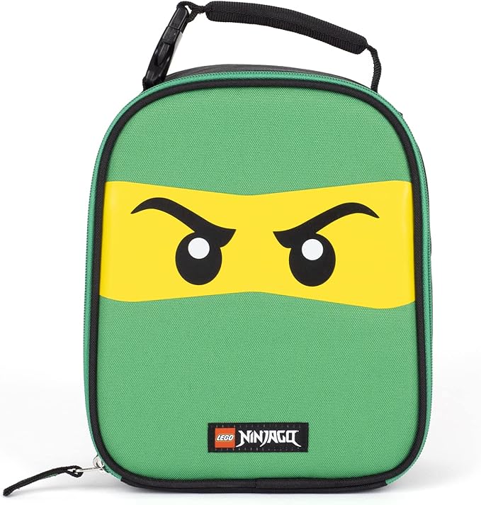 LEGO NINJAGO Lunch Box, Insulated Soft Reusable Lunch Bag Meal Container for Boys and Girls, Perfect for School, or Travel, Meal Tote to Keep Food and Drinks Cold, Future Green