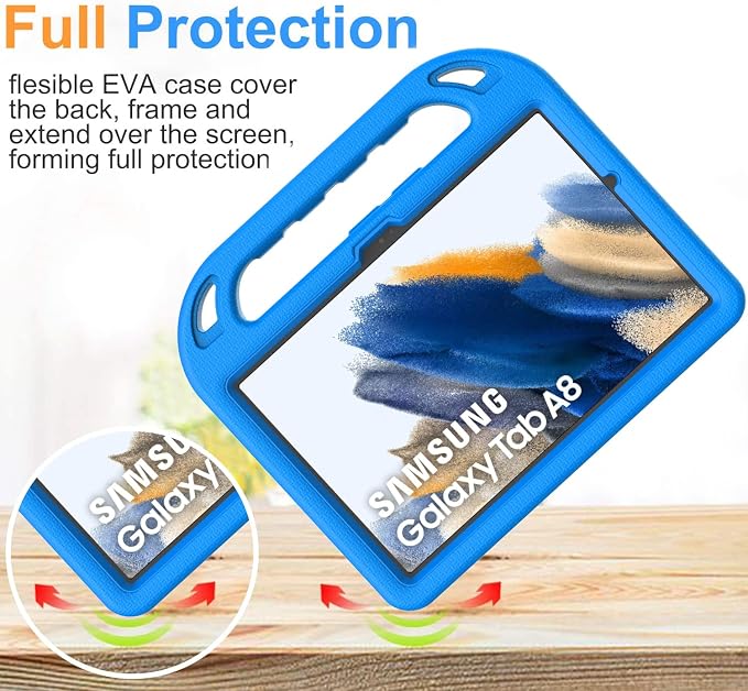 BMOUO Kids Case for Samsung Galaxy Tab A8 10.5 Inch 2022 (SM-X200/X205/X207) - with Screen Protector Shockproof Galaxy Tab A8 10.5 Tablet Case Blue