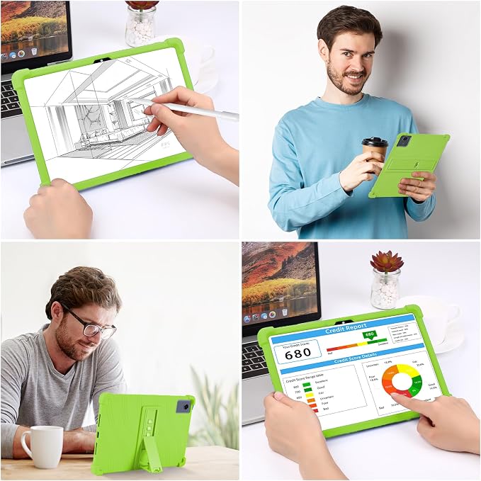 ATOOZ for Lenovo Idea Tab Plus Case 12.1 Inch 2025Black | Soft Silicone Shockproof Case for Lenovo Idea Tab Plus Tablet (TB361FU) with PC Bracket