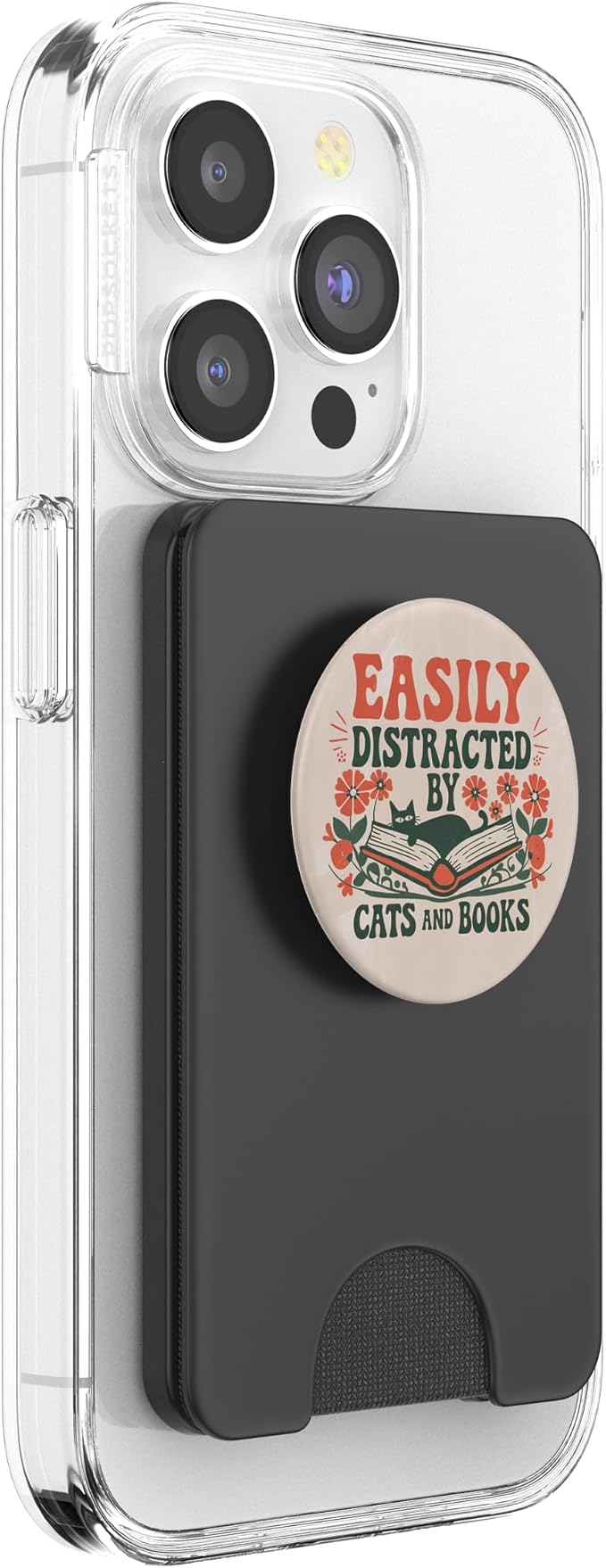 Groovy Cat &amp Book Lover Funny Retro Design PopSockets Adhesive PopGrip