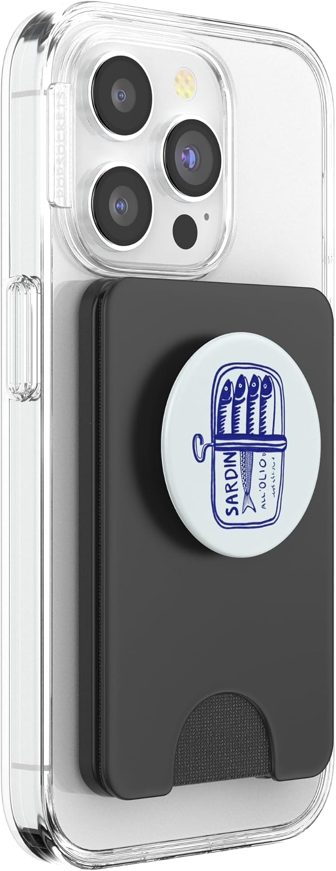Sardine Tin in Blue Hand Drawn PopSockets PopWallet for MagSafe