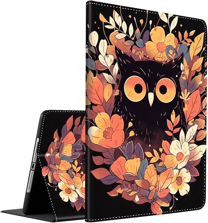 Case for iPad (A16) 11th Generation 11 Inch (2025) iPad 10th Generation 10.9 Inch (2022)，Slim Fit Foldable Standing Cover Case with Auto Sleep/Wake ，Moth Moon