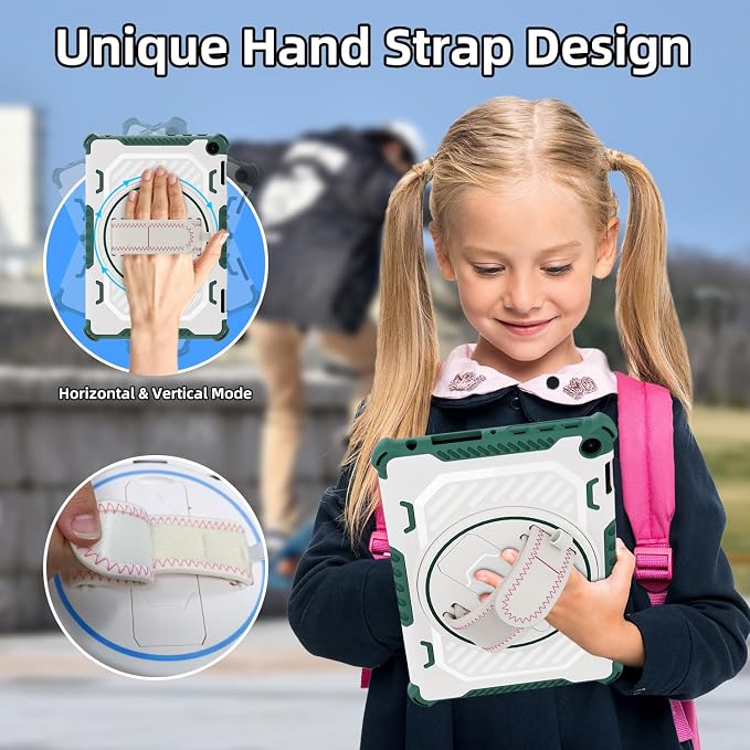 for Flre HD 8 &amp 8 Plus Case 12th/10th Generation | (2024/2022/2020 Release) with 360 Kickstand Hand Strap for Kids