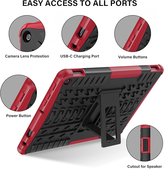 for 2023 Release Tablet Flre HD 10 &amp HD 10 Plus Case | 13th Generation Heavy Duty Dual Layer Shockproof Impact Resistance Protective Case with Kickstand for Kids