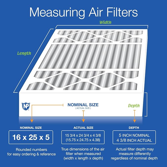 Nordic Pure 16x25x5 Honeywell Replacement Air Filters MERV 14 Plus Carbon 4 Pack