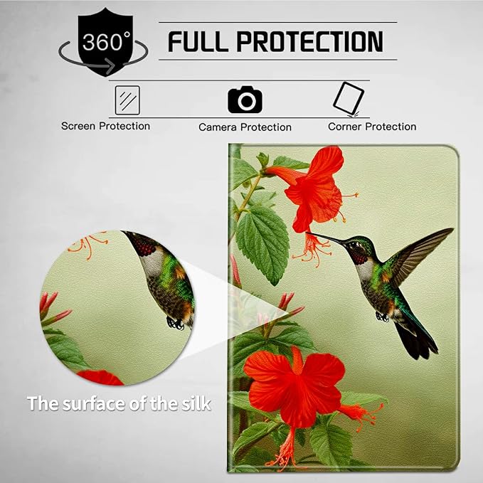 for Microsoft Surface GO 3/GO 2 Case with Adjustable Stand &amp Auto Wake/Sleep PU Leather Slim Smart Protect Cover - African Women Red Hair