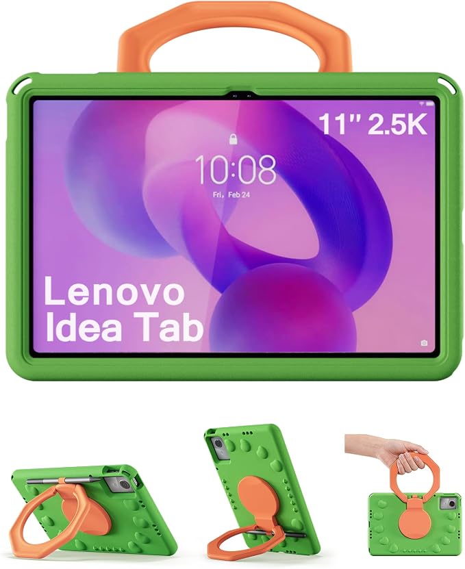 ProCase Kids Case for Lenovo Idea Tab 11 2025/K11 Gen 2 (TB-336ZU/TB-336FU) Shockproof Lightweight Tablet Cover with 360° Rotating Handle &amp Stand -Blue
