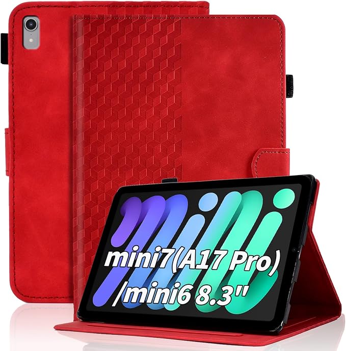 Case for iPad mini 7 A17 Pro 2024/iPad Mini 6 2021 8.3 InchMulti-Angle ViewingiPad mini 6th/7th Magnetic PU Leather Folio Cover(A2995/A2996/A2993/6th Gen A2567 A2568 A2569) Black