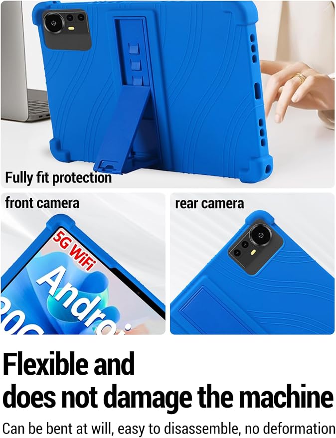 for Bnegynng CP31M 10 inch Tablet Protective case Shockproof Lightweight Silicone Protective Cover with Stand Child-Friendly Protection Easy to Clean DesignBlack