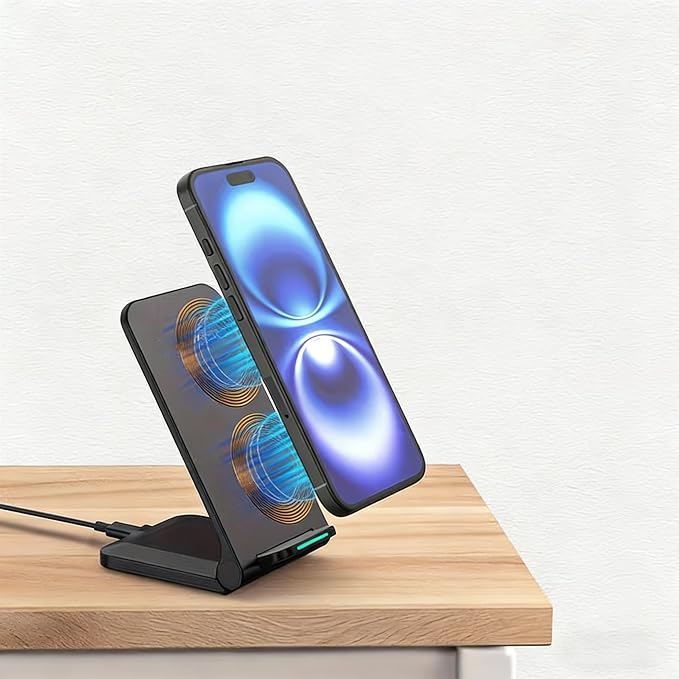 15W Fast Foldable Magnetic Wireless ChargerHome and TravelBlack