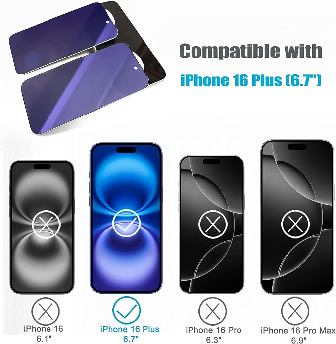 2 Pack Compatible with iPhone 12 Pro Max Privacy Screen Protector Anti-Spy Anti-Blue Light Eye Protection Tempered Glass Film Scratch Resistant Full Coverage Case Friendly