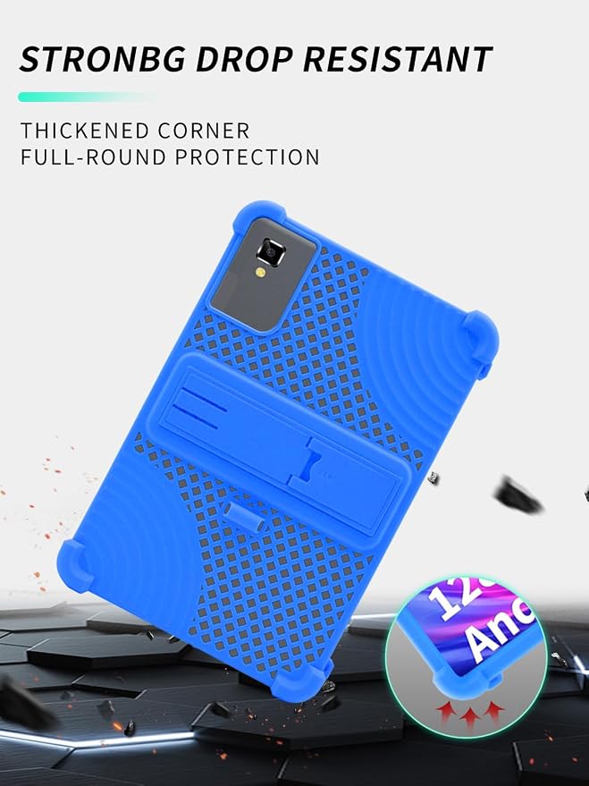 Case for YLEEBG TAB10 10 inch Android 14 TabletsWUNIAK Hollow Back DesignHeat Dissipation Shockproof Lightweight Adjustable Kickstand Silicone Shell&ampKids Friendly Soft CaseBlack