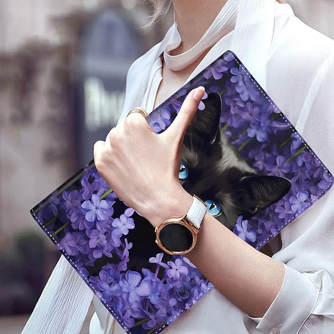 Case for Galaxy Tab S5e Case 2019 10.5 Tablet SM-T720/T725，Anti Slide Premium PU Leather Multi-Angle Viewing Folio Stand Case Cover for Samsung Galaxy Tab S5e Tablet 10.5 Inch - Black Cat Art