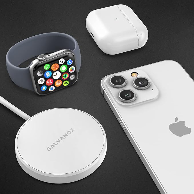 Tech Gift Idea Christmas 2024 (2-in-1) Charger for Apple Watch + iPhone Reversible Magnetic Wireless Charging (Compatible with MagSafe) Retail Packaging
