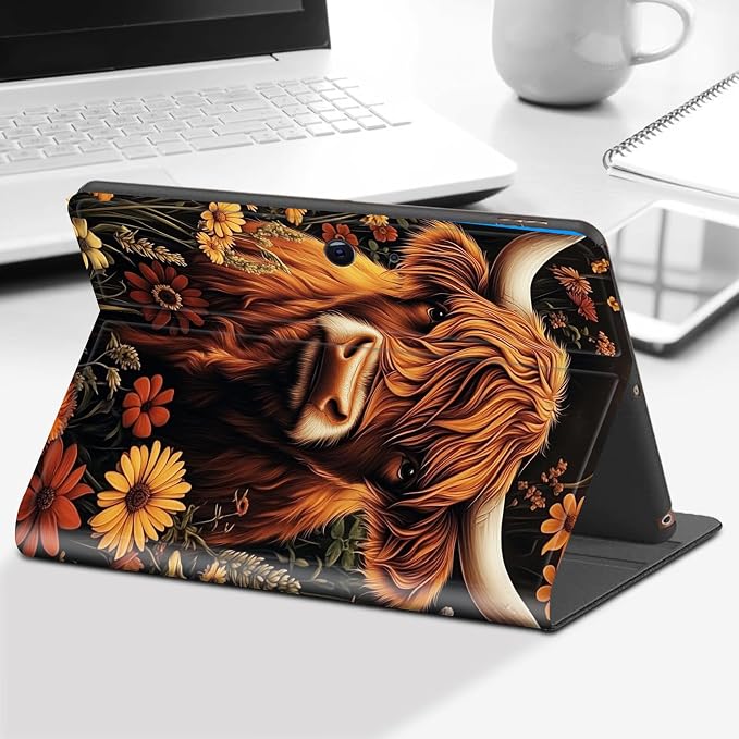 Case for Microsoft Surface Go 4/3/2/1 (2023/2021/2020/2018)-Slim PU Leather Lightweight Adjustable Stand Smart CoverAmerican Flag