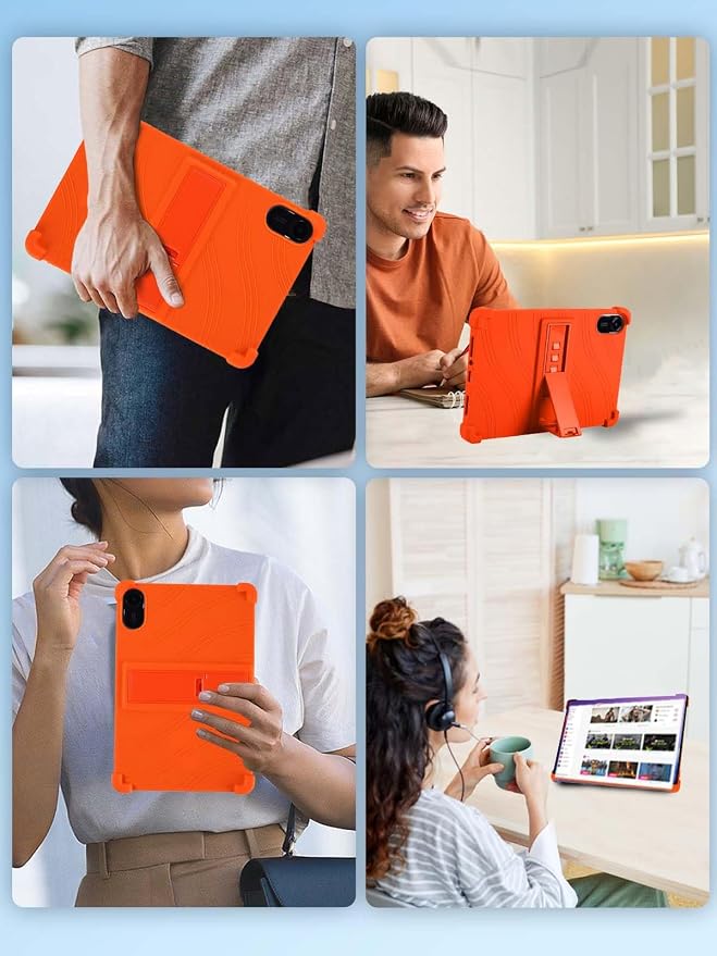 Case for Xiaomi Redmi Pad 2 Tablet 11inchNOUKAJU Tablet Protection CaseAdjustable BracketSoft SiliconeSilicone Protection Cover for Redmi Pad 2(Black)