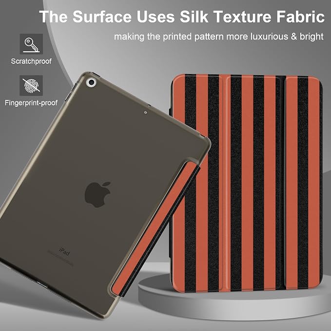 Compatible with iPad 10.2 Inch Case 2021 2020 2019 Smart Lightweight Trifold Stand Hard Plastic Transparent Cover Support Auto Sleep/Wake for iPad 10.2 9th/8th/7th Gen - Bear &amp Cherry