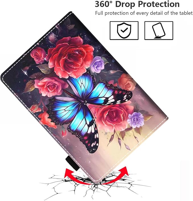 Case for Amazon Fire HD 8/Fire HD 8 Plus Tablet (12th/10th Generation 2024/2022/2020 Release) Premium PU Leather Cover with Auto Sleep Wake African Women