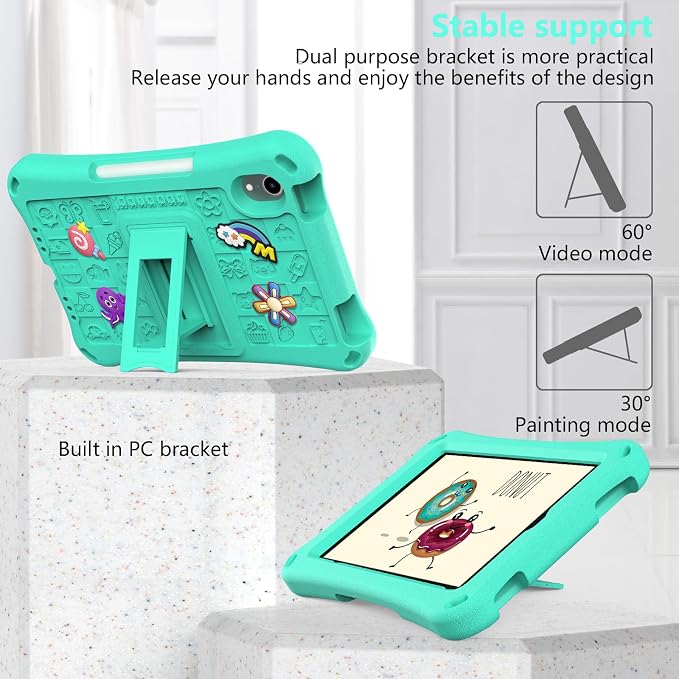 Case for iPad 10.2 Inch 2021/2020/2019/ iPad Pro 10.5 Inch/Air 3rd Gen (2019) Shoulder Strap Kickstand Children Friendly Anti-Scratch Shockproof Case Lightpurple