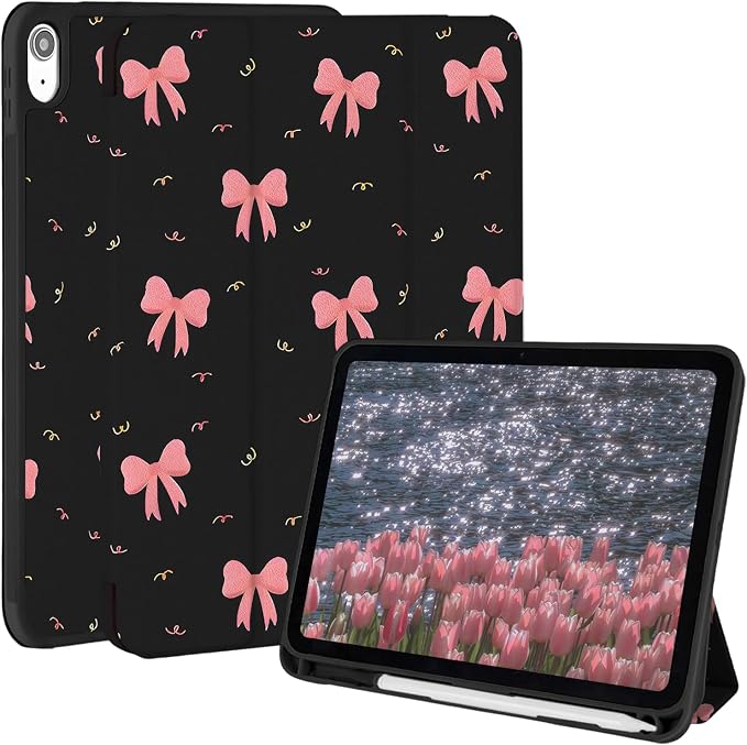 Case for iPad 9th/ 8th/ 7th Generation Case 10.2&amp10.5 Inch (2021/2020/2019 Release) Slim Lightweight Soft Trifold Back Cover with Pencil Holder &amp Auto Sleep/Wake CoverBeige Checkered