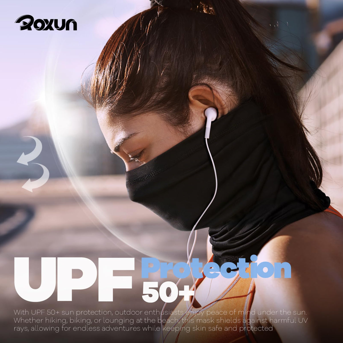 ROXUN Neck Gaiter, 4 Pack Summer Cooling Breathable Face Mask for Outdoors