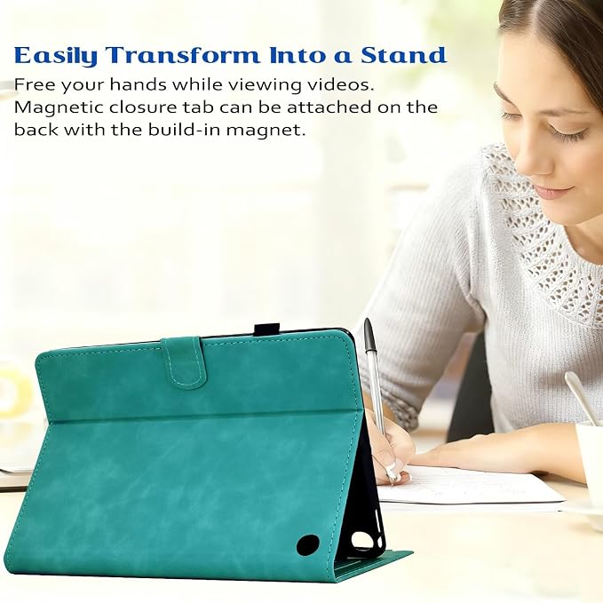 Case for Kindle Fire HD 10 &amp Fire HD 10 Plus 13th/11th Generation 2023 2021 | Synthetic Leather Flip Folio Stand Cover with Auto Wake/Sleep for Kindle Fire HD 10 &amp Fire HD 10 Plus Beach