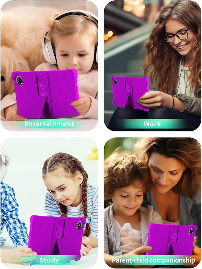 Case for Raemond K80 Tablet 10 Inch Android 15WUNIAK Hollow Back DesignHeat Dissipation Shockproof Lightweight Adjustable Kickstand Silicone Shell&ampKids Friendly Soft CaseBlack