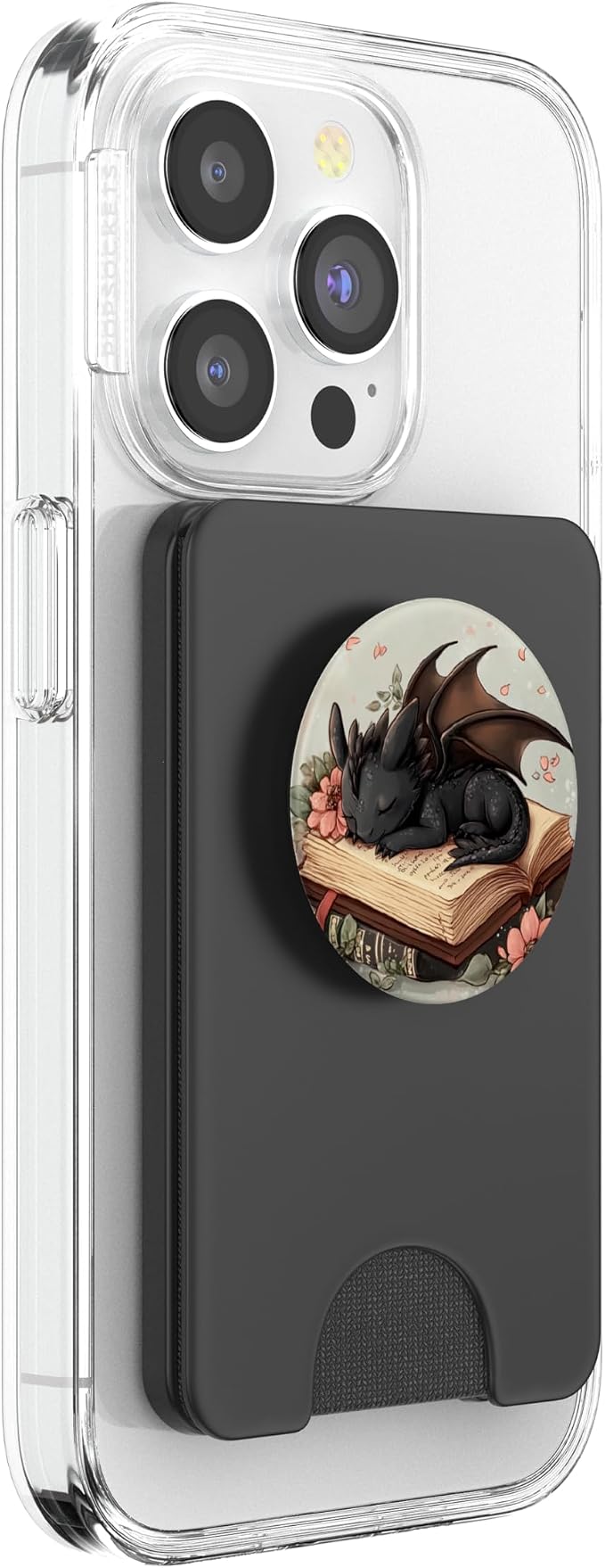 Book Dragon Head Mythical Creature Flame Wyvern Fantasy PopSockets PopWallet for MagSafe