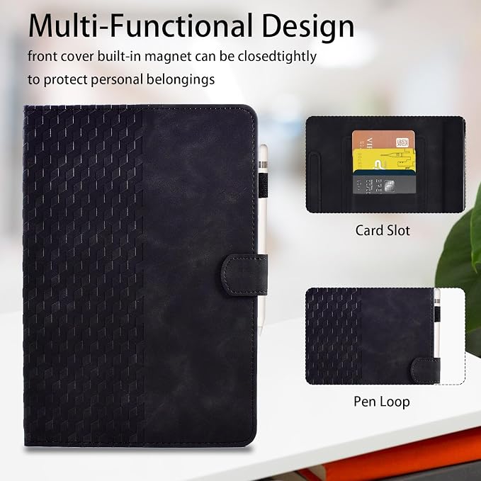 Case for Lenovo Tab M11/Tab K11 LTE 11 2024 Cover (Model:TB330FU) Magnetic PU Leather Folio Adjustable Stand Case Foldable Card Holder Multi-Angle Lenovo Tab M11Black