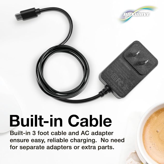 BoxWave Charger Compatible with ZUK Z2 Pro - Wall Charger Direct (15W) Rapid Charge Your Device with Built-in 3ft Cable