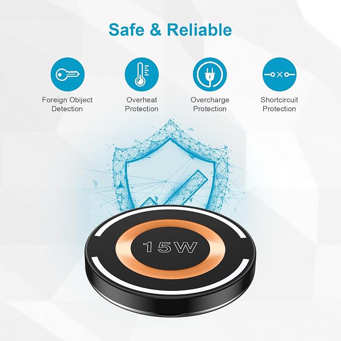 Magsafe Charger Samsung Wireless Charger Fast Charging Pad for Galaxy S26 | 15W Magnetic Wireless Charger Pad for Android Samsung S26 Ultra/S25/S24/Z Fold7/Flip7/FE/Pixel 10a iPhone 17/16e/16 Pro Max