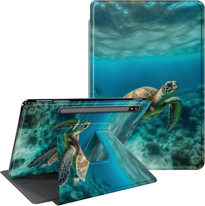 for Samsung Galaxy Tab A7 Lite Case 8.7 inch 360 Degree Rotating Stand Protective Smart Cover Case for Samsung Galaxy Tab A7 Lite 2021 - American Flag &amp Fish