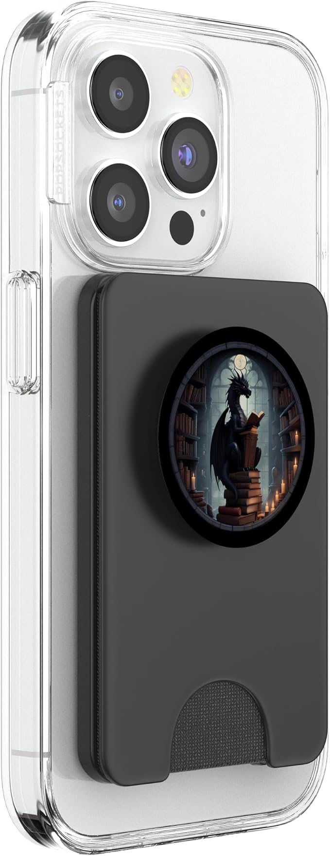 Librarian Dragon Gothic Goth Book Reading Lover PopSockets Adhesive PopGrip