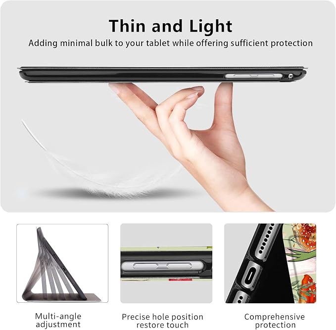 Case for iPad Air 11-inch (M4 2026 / M3 2025 / M2 2024) iPad Air 5th/4th Gen (2022/2020) 10.9 Slim PU Leather Folio Stand &amp Auto Sleep/Wake Protective Smart Cover Tree Fluorescent