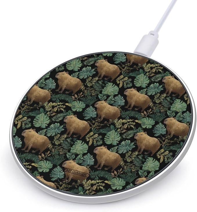 Capybaras Print Wireless Charger SlimWireless Charging Pad Anti-Slip Charger Mat for Men Women