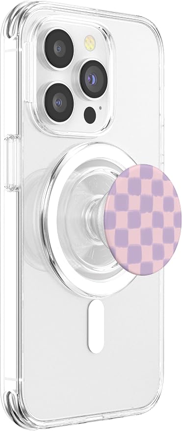 PopSockets Phone Grip – Pink &amp Purple Checker PopSockets Adhesive PopGrip