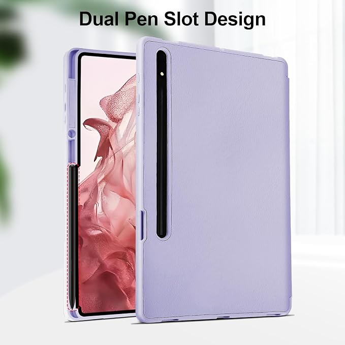 Case for Samsung Galaxy Tab S8 Plus 2022 / S7 FE 2021 / S7 Plus 2020 12.4 Case with S Pen Holder Dual Slim Folio Stand Protective Tablet Cover Multi-Angle Viewing Auto Wake/Sleep(Black)