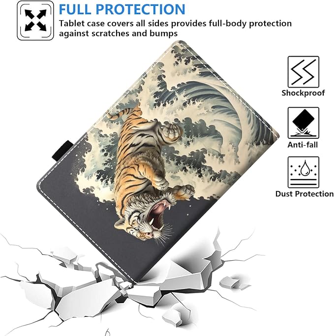Case for Amazon Kindle Fire HD 10 Tablet (10.1 inch 9th/7th Generation 2019/2017 Release) Slim PU Leather Stand Folio Cover with Auto Wake Sleep Abstract Paint Butterfly