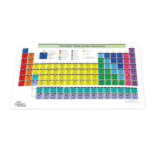 hand2mind Connecting Color Tiles Periodic Table for Kids Ages 10-13, Learn About Elements and Chemistry at Home, Atomic Number, Symbol, Weight, and Electron, Homeschool Supplies (163 Tiles)