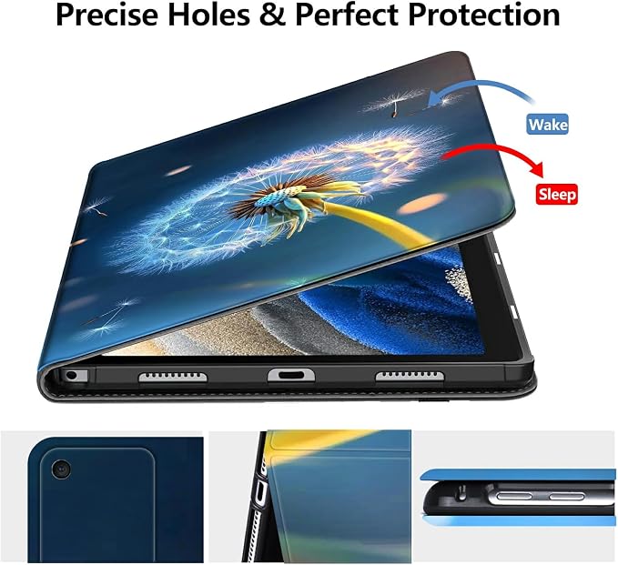 Case for Amazon Fire 7 Tablet 2019/2017 Release 9th/7th Generation PU Leather Smart Protective Cover with Auto Sleep/Wake for Fire 7 2019Dog Wearing Witch Hat Pumpkin