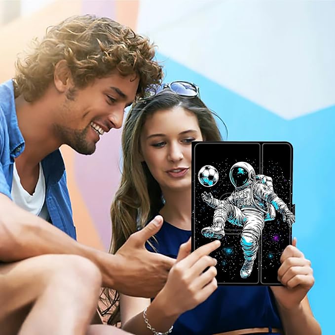 for Walmart Onn 10.1 2024 Onn 10.1 Gen 4 Universal Tablet Case 360 Degree Rotating Kickstand Protective Stand Case with Multiple Viewing PU Leather Shell Case Black Book Cat
