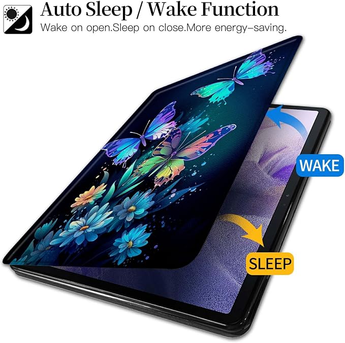 American Flag Deer Pattern Case for All-New Amazon Kindle Fire 7 Inch Tablet (9th/7th/5th Generation 2019/2017/2015 Release)360 Degree Rotating Stand Protective Cover with Auto Sleep/Wake